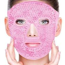 Reusable Ice Face Mask & Cooling Gel Eye Mask, Suitable For Puffiness, Dark Circles, Bags, Dry Eyes, Headache, Migraine, Stress Relief - Face Ice Pack (Pink) - Pink - View 1