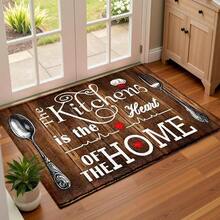 1pc Spice Kitchen Pattern Printed Faux Wool TPR Bottom Doormat, Bathroom Mat, Kitchen Mat, Laundry Room Mat, Holiday Decor, Home Decor, Party Decor, Wedding Decor, Dining Decor - Multicolor - View 7