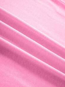 Camiseta de manga corta de cuello redondo con estampado "GYM GIRL" de corte holgado, de verano casual en color rosa - Rosa - Ver 4