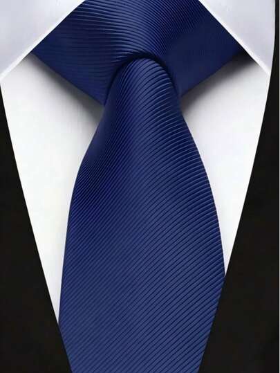 1pc 6cm Navy Blue Necktie, Fashionable Slim Tie For Wedding & Party