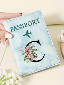 1pc A-Z 26 Letters Fashionable Letter Print Stylish Burgundy Passport Cover, Premium PU Leather Passport Wallet With Multi-Card Pockets For Credit Cards, Boarding Passes, And IDs, Compact And Portable Travel Essentials Organizer For Women, Men - Pink - View 13