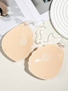 1 Pair Y2K Deep V Push-Up Invisible Self-Adhesive Bra, Exquisite Lace Covered, Stable Lifting Fitted Bra, Transparent Adjustable Straps, Sticky Bra, Strapless Bra - Multicolor - View 3