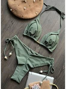 RUOTONGSEPT 2025 nuevo traje de baño Sexy de triángulo de 13 colores para mujer, Bikinis brasileños, traje de baño Push Up, traje de baño, conjunto de Bikini para playa - CS15 - Ver 3