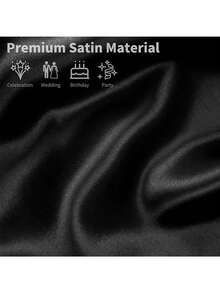 1 pieza Mantel de mesa redondo de estilo clásico multicolor para hotel y hogar, con acabado de satén, adecuado para bodas, Día de San Valentín y uso diario - Negro - Ver 6