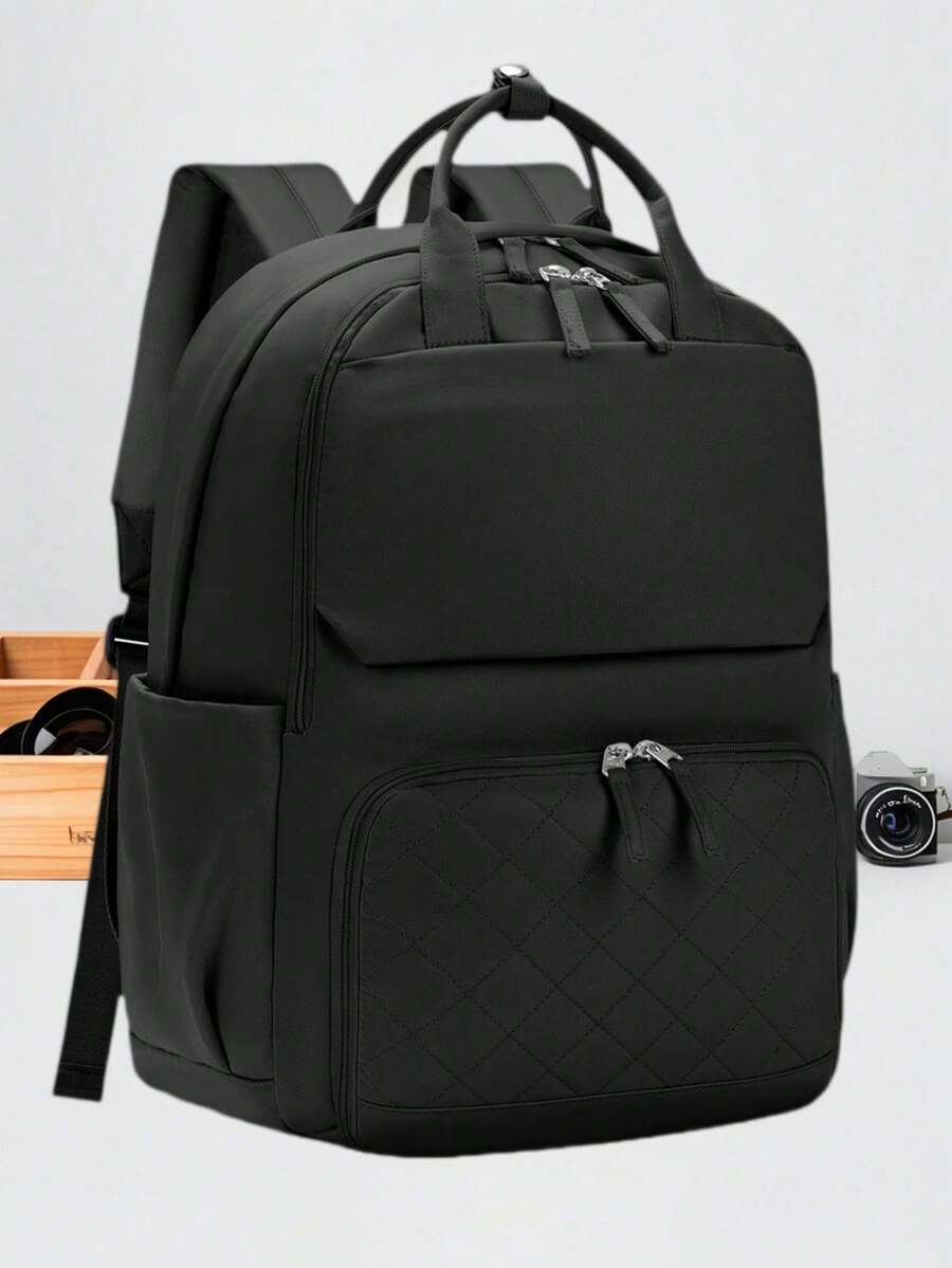 15.6 Inch Multi-Function Backpack For Men, Lightweight College Student Backpack, Casual Daily Laptop Bag, Water-Resistant Computer Bag, Suitable For School, Work, Travel, Black