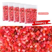 5000+ piezas Paquete de recarga de cuentas de fusión de 2.6mm en series de rojo, rosa y marrón, empaquetadas individualmente, suministros para manualidades de hacer joyas, colgantes, llaveros, para graduación, regreso a clases, Navidad, fiestas, regalos de cumpleaños, set a granel de cuentas de fusión de 2.6mm multicolor - Cuentas de rompecabezas de 2,6 mm - Ver 12