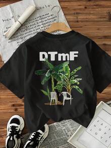 2026 Women's Spring/Summer New Arrivals: Spring/Summer T-shirts, Girls' T-shirts, White Tops, Spring/Summer Women's Clothing, Printed T-shirts, Printed Tops, Cotton Tops, High-Quality T-shirts, Blue T-shirts, Retrole, let, Retroy, Blue T-shirts, Retroy, Millennial Style, Y2K, Punk Style, Distressed Style, Minimalist Style, Simple Style, Casual Style, Everyday Style, Vacation Style, Printed with Fun Patterns - 黑色** - 查看 5