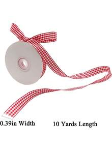 1Roll Plaid Gift Ribbon, College Style DIY Gift Satin Ribbon Suitable For Bouquet Packaging, Cake Decoration, Hand-Woven Gift Wrapping Rope, Birthday Gift Packaging, Party, Back To School Gift Decoration, Holiday Party Decoration, Christmas Decoration. - 1 Volume - View 2