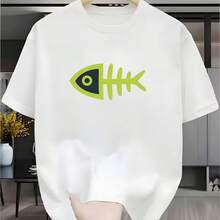 Printed T-Shirt For Men And Women - White - View 1