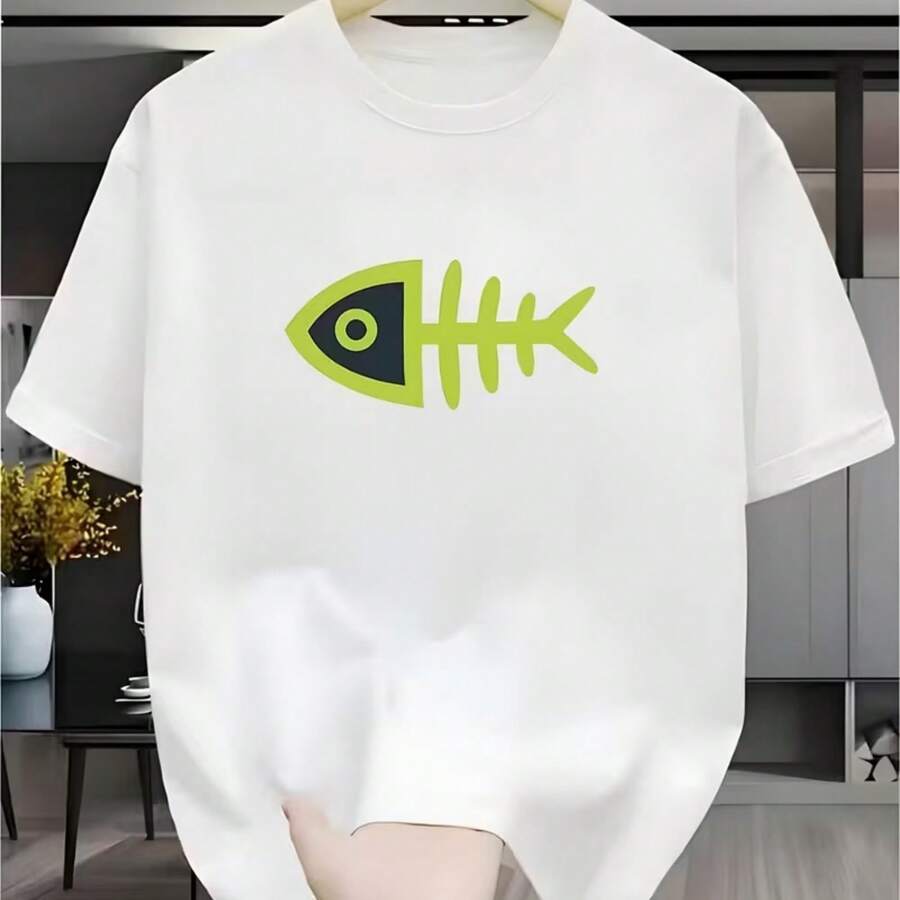 Printed T-Shirt For Men And Women - White - View 1