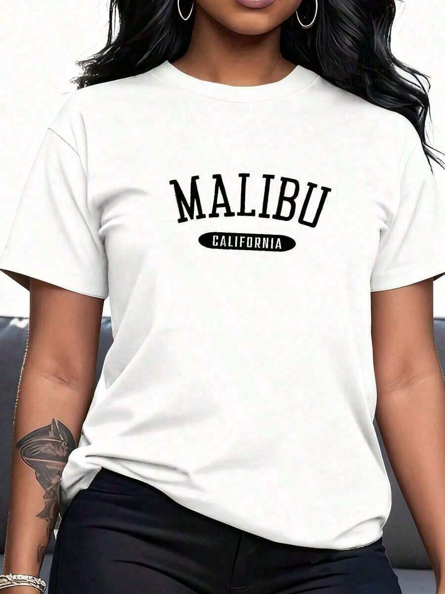 Classic Style T-Shirt Malibu, California, CA - White - View 1