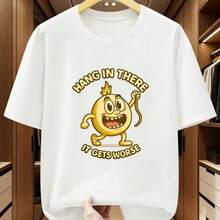 Camiseta impresa para hombres y mujeres - Blanco - Ver 1