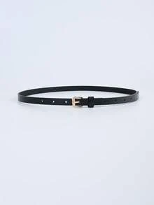 1pc/4pcs Women's Classic Thin Belt Set, Solid Color Square Buckle Adjustable Belt, Suitable For S Size Pants, Skirts, Dresses, Daily Casual, Office, Party Styling, Wardrobe Essential Accessory - 4 Wire Buckles - View 8