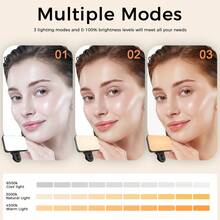 Bi-Color Temperature Selfie/Live Stream Light 1 Pc LED Fill Light Selfie Light, LED Phone Light With 3 Lighting Mode, Portable Mini Clip-On Fill Light, Makeup, Live Stream, Zoom Conference Rechargeable Clip Video/Photos Light For Phone, Camera Mother's Day Spring - A - View 2
