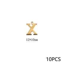10Pcs 304 Stainless Steel 18K Gold Plated Letter Charms, Alphabet Initial Pendants For DIY Jewelry Making - Pendants - View 54