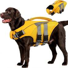 Dog Life Jacket With Reflective Strips, High Buoyancy And Rescue Handle, Tear-Resistant Material Dog Life Vest, Suitable For Small, Medium And Large Dogs, Pet Water Safety Swimming Vest For Swimming, Boating, Surfing And Other Water Activities - Yellow - View 13