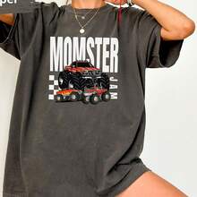 C.Omfort Colors Monster Truck Mom Shirt, Momster Jam Gift, Monstertruck Tee, Truck Lover Gift, Mom Mo - màu đen - Xem 1
