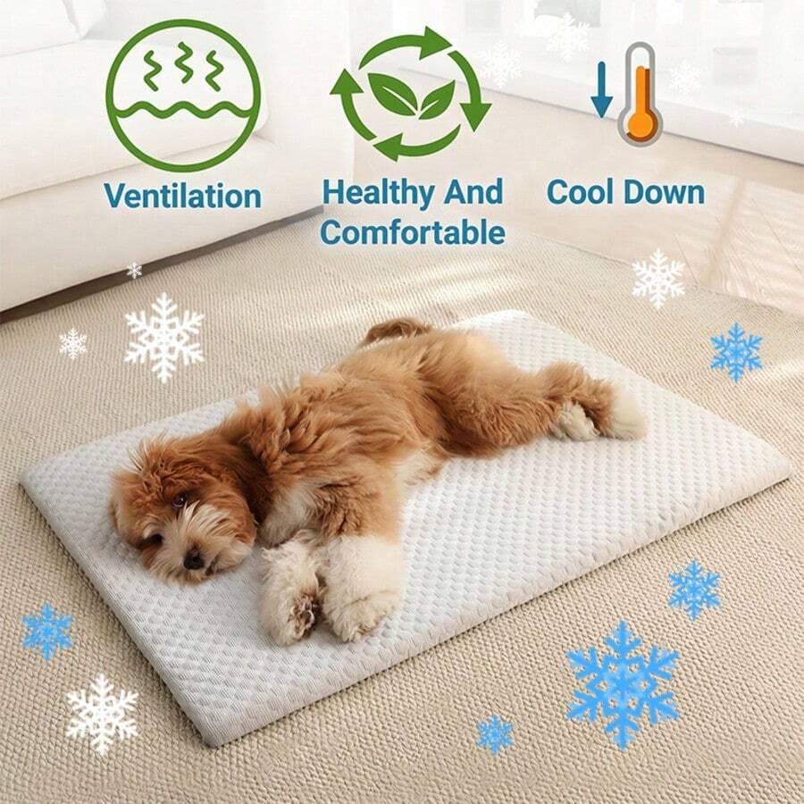 1pc Sponge Cooling Cat Bed, Thick Padding Comfortable Cool Breathable Cat Nest, Non-Slip And Washable Cooling Dog Bed, Suitable For All Seasons