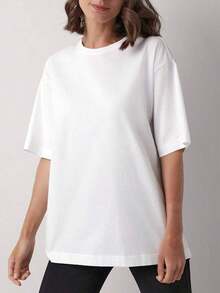 Women's Graphic T-Shirt With Themed Print, Round Neck, Short Sleeve, Casual Street Style, 100% Cotton, Soft Fabric, Short Sleeve - 白色 - 查看 3