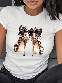 Women's T-Shirt For Spring And Summer - White - View 7