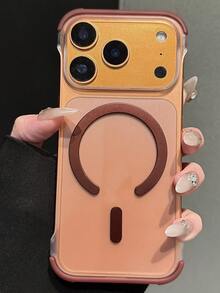 Luxury Matte Transparent Ultra-Thin Frameless Heat Dissipation Magnetic Phone Case Compatible With IPhone 17 Pro, 17, 16 Pro Max, 16 Pro, 16, 15 Pro Max, 15 Pro Max, 15 Pro, 15, 14 Pro Max, 14 Pro, 14, 13 Pro Max, 13 Pro, 13, 12, Transparent Wireless Charging Anti-Fall Protective Case - Burgundy - View 4