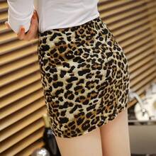 Minifalda ceñida con estampado de leopardo para mujer, falda para discoteca, cintura alta, ajustada, Sexy, Falda corta fina fresca de verano - leopardo - Ver 1