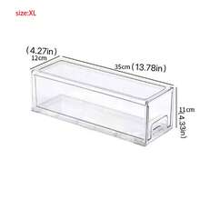 Caja de almacenamiento de acrílico transparente con cajones de varios niveles y gran capacidad para cosméticos, papelería, joyas, organizador de escritorio de baño - transparente - Ver 9