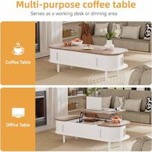 Tables d'appoint - Noyer clair + Blanc - Voir 4