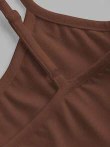Camiseta sin mangas sexy y casual para mujer, perfecta para el verano - Marrón - Ver 4