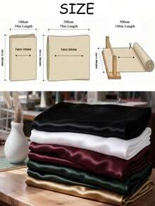 1块光滑闪亮的缎面布料，宽59英寸，适用于DIY缝纫、服装制作、婚礼装饰、帷幔制作、室内装潢、桌布等。 - 酒紅色 - 查看 2