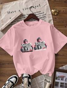 Grunge And Urban Style Short Sleeve T-Shirt, Fashionable Short Sleeve T-Shirt For Spring And Summer 2026, Made In Mexico, 180 Grams. Cartoon Print, Couple Design, Suitable For Indoor Or Outdoor Wear. Crew Neck, Unisex, Ideal For Office And Leisure. One-Piece Pack. - PK-P631577SLNDXZGY515 - 查看 4