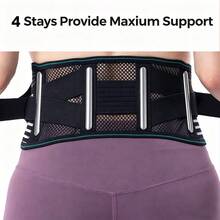 Lightweight Waist Brace Under Clothes - Breathable & Adjustable Lumbar Support Belt For Home, Work And Exercise - Suitable For Women & Men - Black - View 8