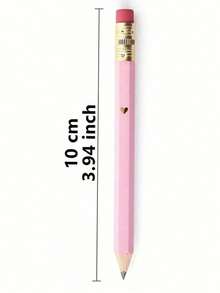 1/5/10pcs White Small HB Hexagonal Pencils With Erasers, 10cm Long, Suitable For School, Office, Gifts, Weddings, Back To School, Small Gatherings, Bridal Parties, Etc. - Multicolor - View 2