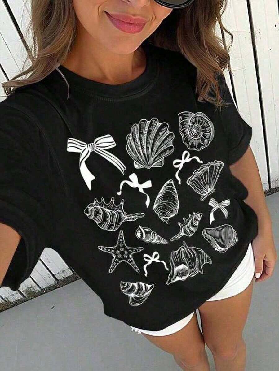 1pc Women's Casual Cotton Crew Neck T-Shirt, Women's Sports T-Shirt, Men's T-Shirt, Couple's T-Shirt, Valentine's Day Gift, Birthday Gift, Christmas Gift, Unisex T-Shirt. Breathable, Soft, For Outdoor Sports, Short Sleeve, Suitable For All Seasons, 100% Pure Cotton. Women's Blouses/Shirt - Black - View 1