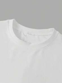 Primavera Grafica.1pac.100%Cotton.Colorful T-Shirt Featuring Letters, Strawberries, And Rabbits, Perfect For Casual Wear In Spring And Summer, Designed For Women.Versatile.Classic - White - View 4