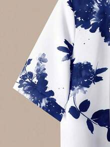 2 piezas Conjunto de top y pantalones casuales estampados para mujer - azul real - Ver 6