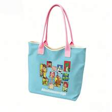 Miniso Disney Toy Story Adventure Never Stops Canvas Tote Bag, Light Blue Shoulder Bag For Daily Use - Pink - View 3