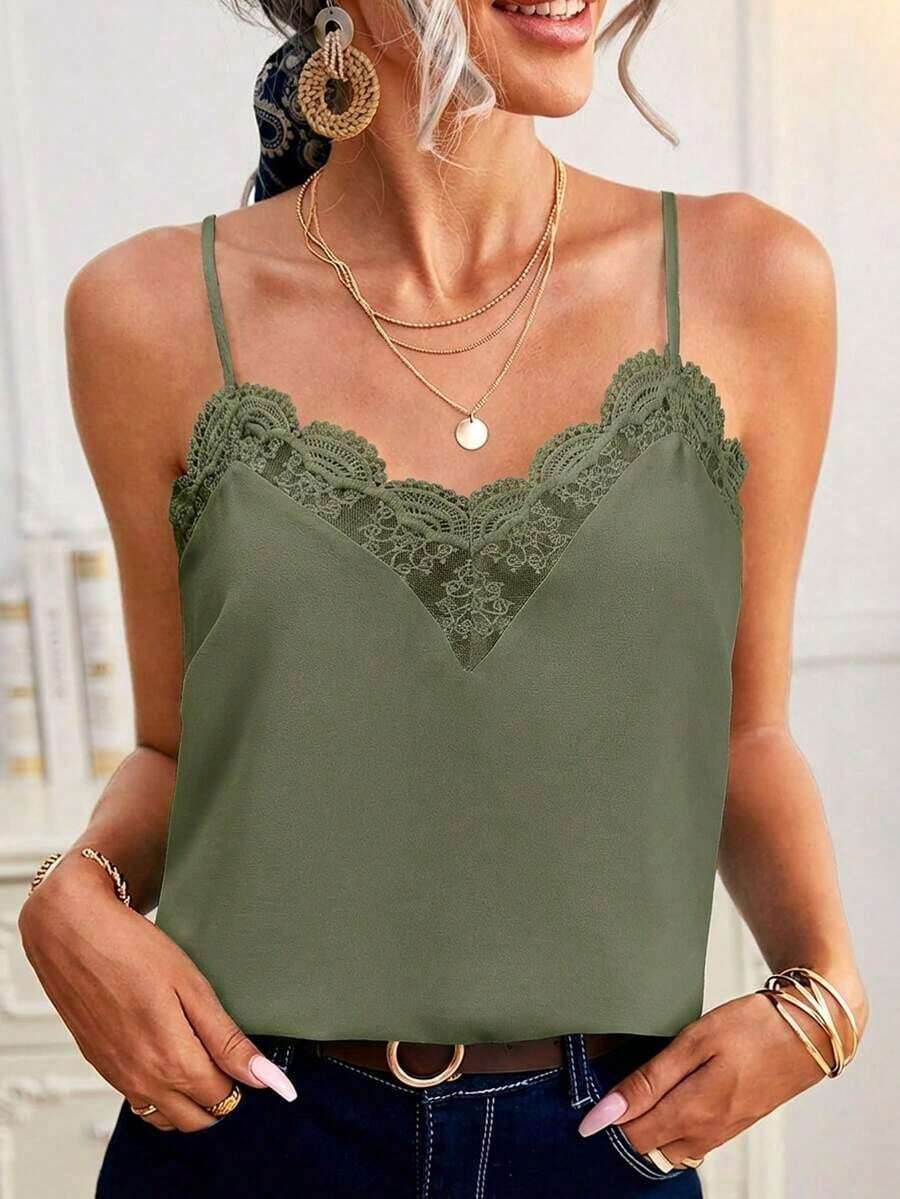 Camiseta de mujer casual de encaje, estampado de leopardo, adecuada para uso casual y de verano de las mujeres - verde menta - Ver 1