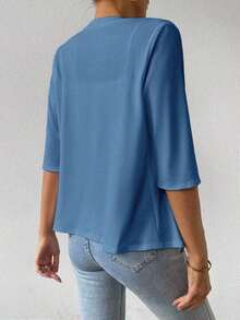 Chaqueta regular para mujer, cárdigan de verano - Azul 2 - Ver 2