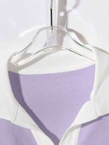 DSDHJK Nuevo Top de Punto con Cuello Polo para Mujer, Estilo Coreano de Verano, Casual y Versátil para Negocios - Morado - Ver 4