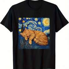 Printed T-Shirt For Men And Women - 黑色 - 查看 1