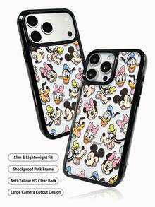 1 chiếc ốp lưng acrylic 2 trong 1 chống rơi vỡ hình chuột Mickey, Minnie, Goofy, Donald Duck, Daisy Duck chính hãng Disney, thiết kế sáng tạo, nâng cao camera, bảo vệ chống rơi vỡ, tương thích với Apple iPhone 17 ProMax/Air, 16, 11/12/13/14 Plus/XR/7/8 Plus/15 ProMax - màu đen - Xem 4