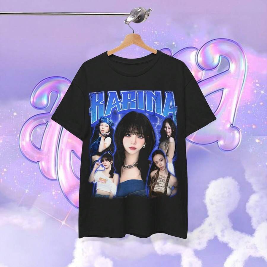 Camiseta unisex, AespaKarinaRetroAños 90GráficoCamisa:MysKpopConciertoTourMercancía&Regalo2026,ropademujerblusasparadamacasualescamisasdemujerblusablusasparamujercamisas, GráficasimpresoAmigable con la piel, estilo de los 90Retro, Ropa Urbana, De ModacasualCamisetas, GráficasimpresoAmigable con la piel, estilo de los 90Retro, Ropa Urbana, De Modacasualcamisetas - Negro - Ver 1