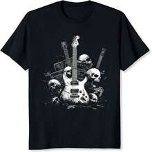 Camiseta Vintage Y2K de Banda de Rock para Hombre, Camiseta con Estampado de Calaveras Estilo Punk Metal 9XCZ - Blanco - Ver 1
