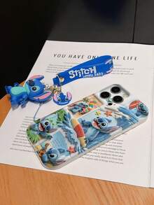 Disney Lilo And Stitch Phone Case : 3D Fluffy Pattern Border Protector Phone Soft Phone Case With A Free Cute Stitch Bracelet Chain Lanyard, Stitch, Lilo, Angel, For Apple 17 Promax 17 Pro 16 15 14 13 12 11 Pro Max XS Max X XR Soft Cover Summer Phone Case - trắng - Xem 6