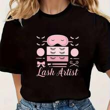 Camiseta para Mujer con Diseño de Cerezas Doradas Brillantes - Negro - Ver 1