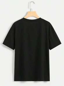 Women's Casual T-Shirt With A "Knit" Design, Featuring A Cute Cat And A Basket Of Yarn - Perfect For Animal Lovers, Everyday Wear, And As A Gift, Everyday T-Shirt | Fun Prints | Comfortable And Well-Fitting, Cute Summer T-Shirt. Women's Blouses. - 黑色 - 查看 3