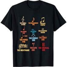 Unisex Short-Sleeved T-Shirt, Musical Note Definition T-Shirt, Funny Musical Symbol T-Shirt For Musicians, Men's T-Shirts, , Women's T-Shirts, Romwe Men, Boho Chic, Gifts For Teachers, Women's T-Shirt, Curvy Men's Outfits, Y2K - 黑色 - 查看 6