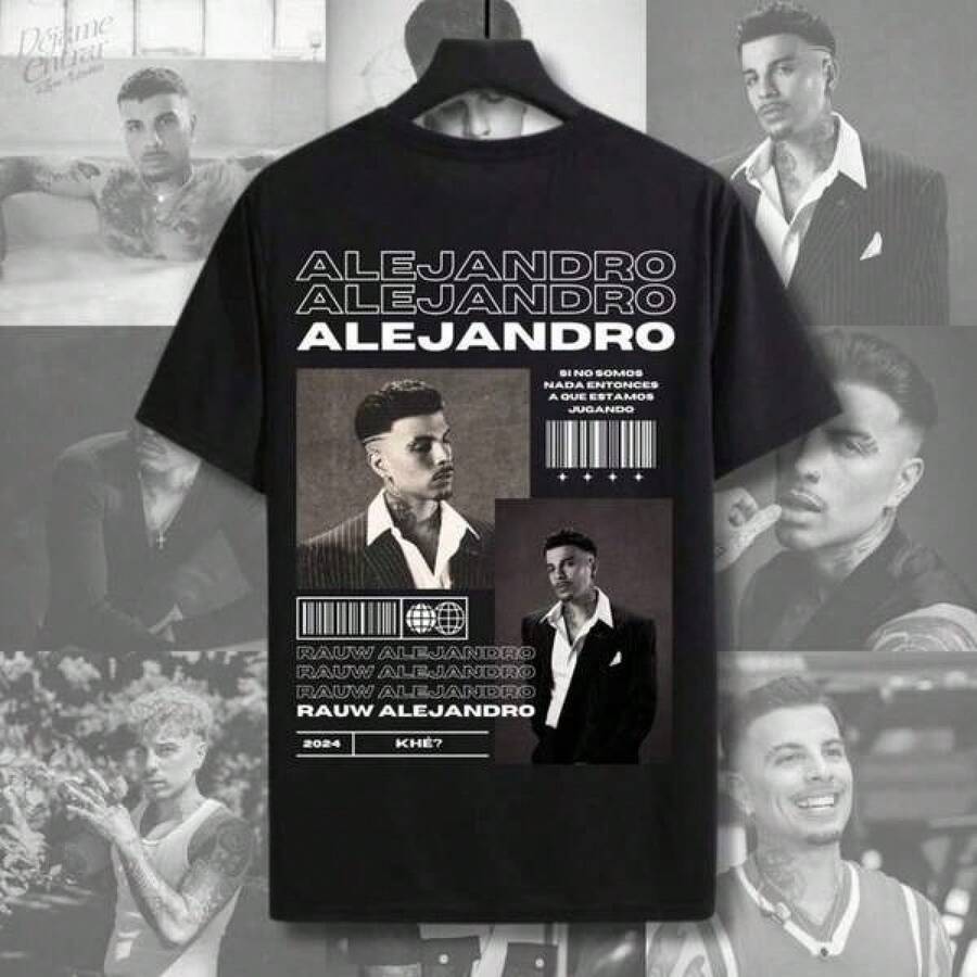 Unisex Short-Sleeved T-Shirt, Rauw Alejandro T-Shirt Design - Digital Collage File - 90s Vintage - Instant Download & Print. Men's T-Shirts, , Women's T-Shirts, Romwe Men's T-Shirts, Boho Chic, Teacher Gifts, Women's T-Shirts, Curvy Men's Clothing, Y2K. - 黑色 - 查看 1