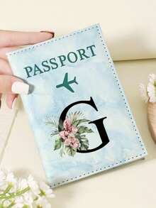 1pc A-Z 26 Letters Fashionable Letter Print Stylish Burgundy Passport Cover, Premium PU Leather Passport Wallet With Multi-Card Pockets For Credit Cards, Boarding Passes, And IDs, Compact And Portable Travel Essentials Organizer For Women, Men - Pink - View 79